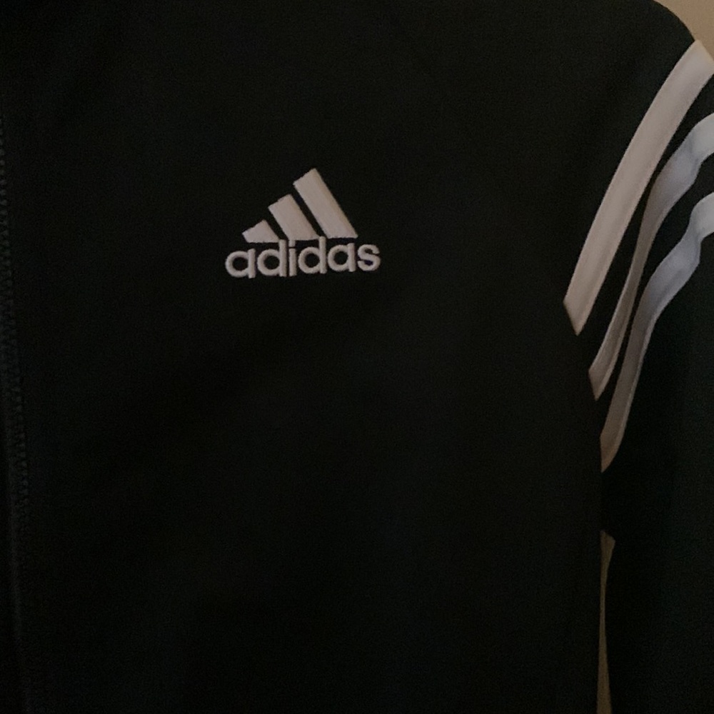 Adidas black track striped jacket - Picture 2 of 3